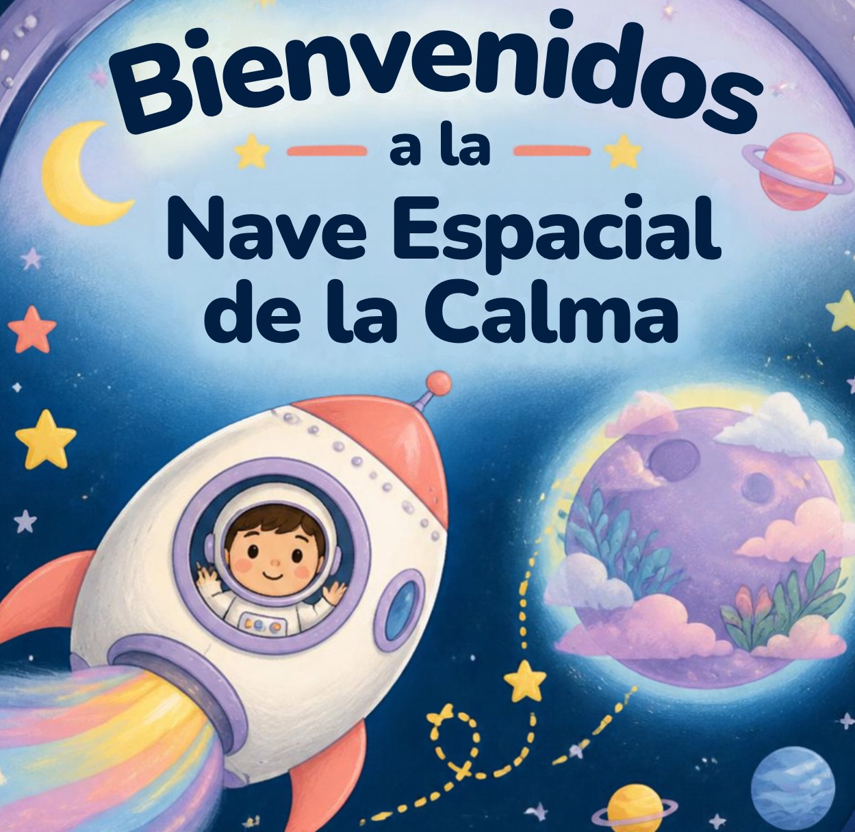 Kit imprimible base espacial espacial de la calma con tarjetas de emociones